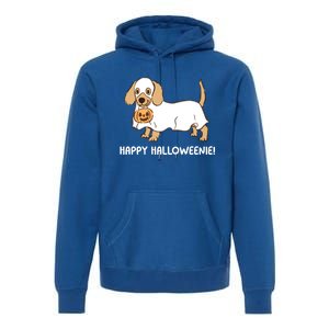 Happy Halloweenie Dachshund Dog Ghost Lazy Halloween Costume Gift Premium Hoodie