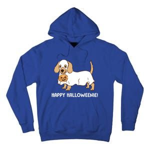 Happy Halloweenie Dachshund Dog Ghost Lazy Halloween Costume Gift Tall Hoodie