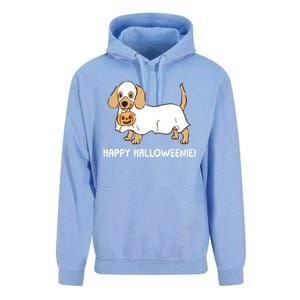 Happy Halloweenie Dachshund Dog Ghost Lazy Halloween Costume Gift Unisex Surf Hoodie