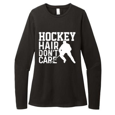 Hockey Hair Dont Care Hockey Player Gift Womens CVC Long Sleeve Shirt