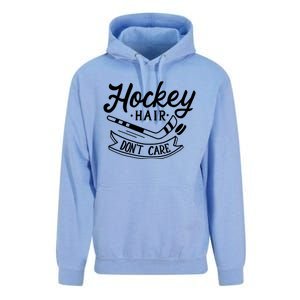 Hockey Hair Dont Care Meaningful Gift Cute Ice Hockey Gift Unisex Surf Hoodie