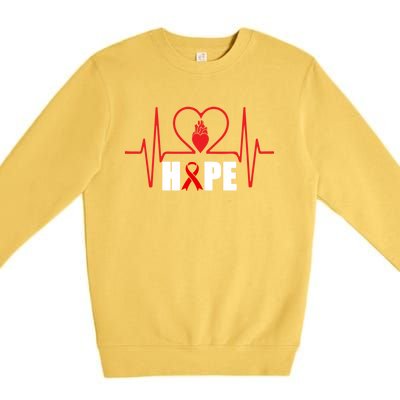 Hope Heart Disease Awareness In February Heart Health Month Gift Premium Crewneck Sweatshirt