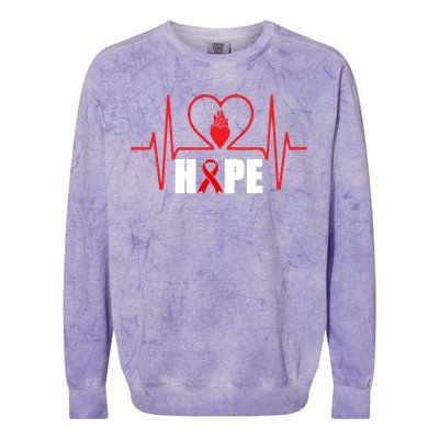 Hope Heart Disease Awareness In February Heart Health Month Gift Colorblast Crewneck Sweatshirt