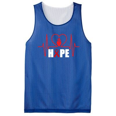 Hope Heart Disease Awareness In February Heart Health Month Gift Mesh Reversible Basketball Jersey Tank