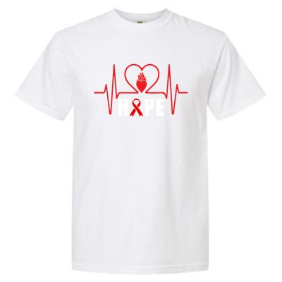 Hope Heart Disease Awareness In February Heart Health Month Gift Garment-Dyed Heavyweight T-Shirt