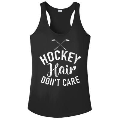 Hockey Hair Dont Care Hockey Gift Ladies PosiCharge Competitor Racerback Tank