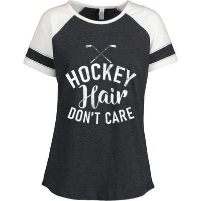 Hockey Hair Dont Care Hockey Gift Enza Ladies Jersey Colorblock Tee