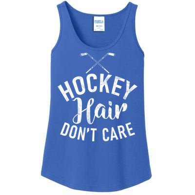 Hockey Hair Dont Care Hockey Gift Ladies Essential Tank