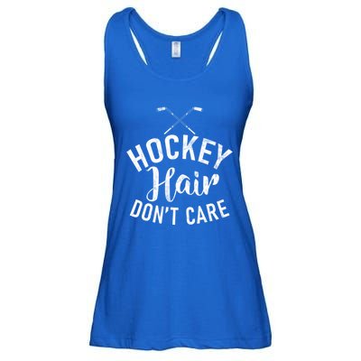 Hockey Hair Dont Care Hockey Gift Ladies Essential Flowy Tank