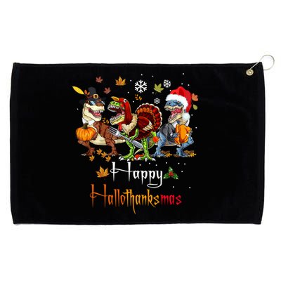 Happy Hallothanksmas Dinosaurs T Rex Turkey Costume Gift Grommeted Golf Towel