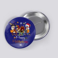 Happy Hallothanksmas Dinosaurs T Rex Turkey Costume Gift Button