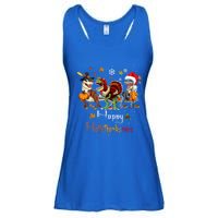 Happy Hallothanksmas Dinosaurs T Rex Turkey Costume Gift Ladies Essential Flowy Tank