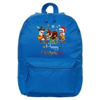 Happy Hallothanksmas Dinosaurs T Rex Turkey Costume Gift 16 in Basic Backpack