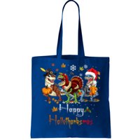 Happy Hallothanksmas Dinosaurs T Rex Turkey Costume Gift Tote Bag