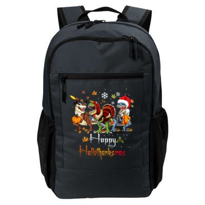 Happy Hallothanksmas Dinosaurs T Rex Turkey Costume Gift Daily Commute Backpack