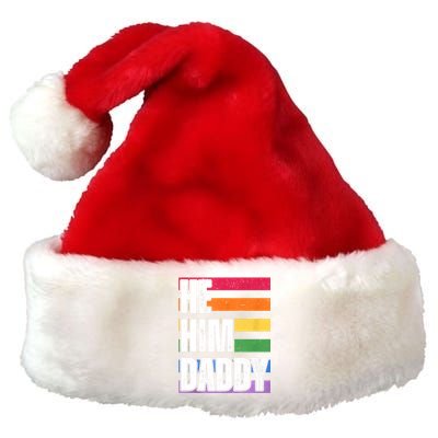 He Him Daddy Funny Gay Rainbow Premium Christmas Santa Hat