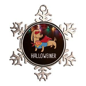 Happy Halloweiner Dachshund Sausage Weiner Dog Halloween Metallic Star Ornament