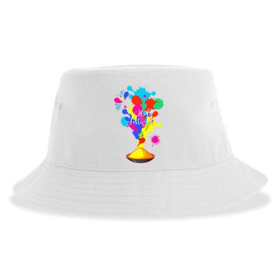 Happy Holi Design For Color India Hindu Tank Top Sustainable Bucket Hat