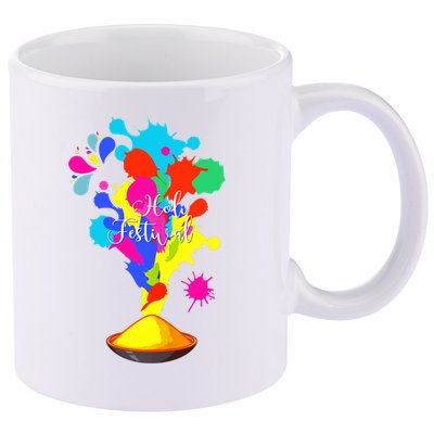 Happy Holi Design For Color India Hindu Tank Top 11oz C Handle Ceramic Mug