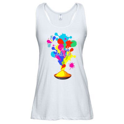 Happy Holi Design For Color India Hindu Tank Top Ladies Essential Flowy Tank