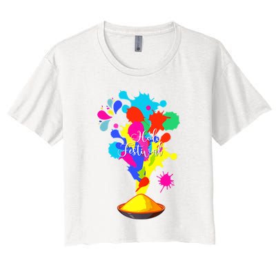 Happy Holi Design For Color India Hindu Tank Top Crop Top