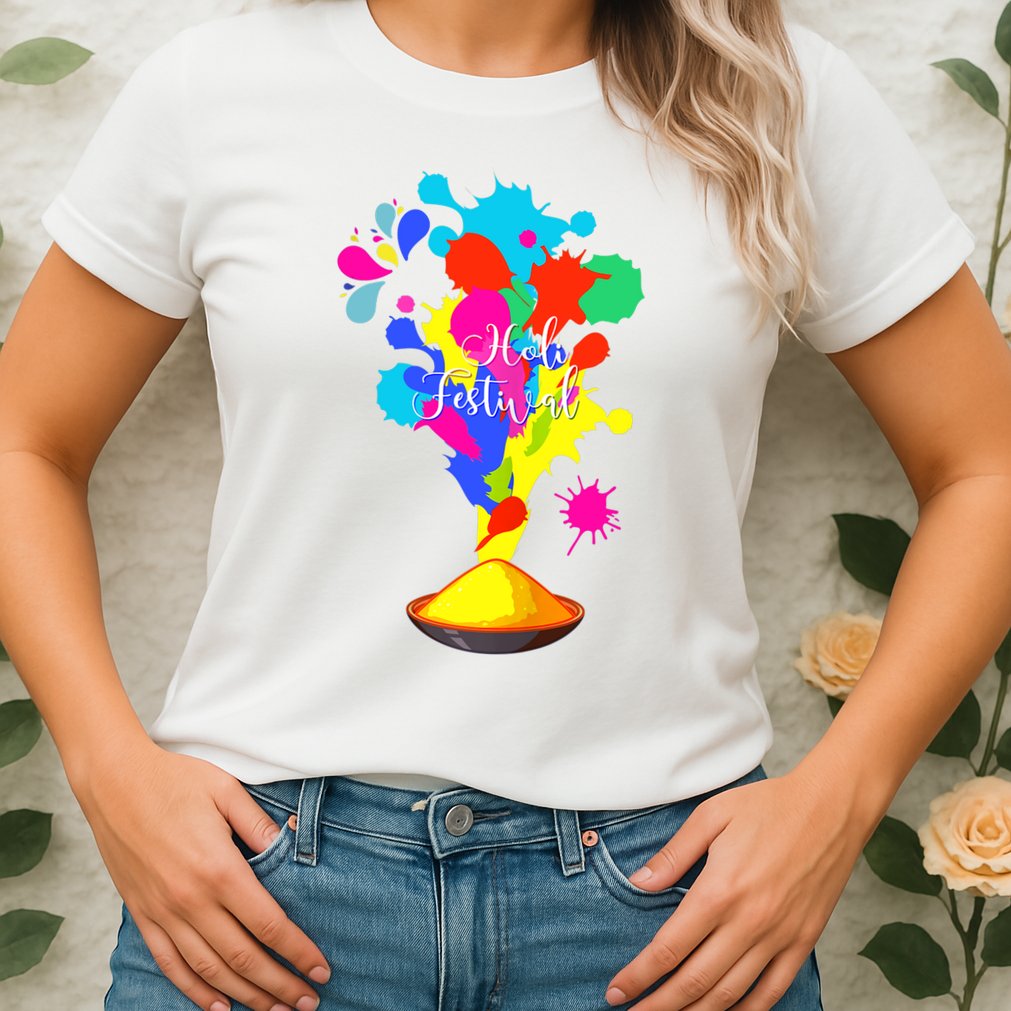Happy Holi Design For Color India Hindu Tank Top Womens T-Shirt