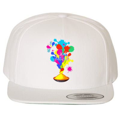 Happy Holi Design For Color India Hindu Tank Top Wool Snapback Cap