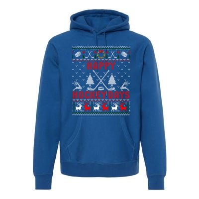 Happy Hockey Days Funny Ugly Christmas Sweater Gift Premium Hoodie