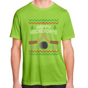 Happy Hockey Days Ugly Christmas Cool Gift Cool Gift Adult ChromaSoft Performance T-Shirt