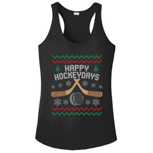 Happy Hockey Days Ugly Christmas Cool Gift Cool Gift Ladies PosiCharge Competitor Racerback Tank