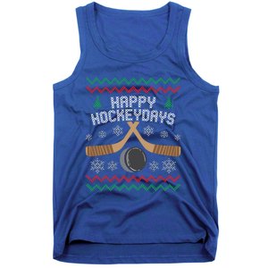 Happy Hockey Days Ugly Christmas Cool Gift Cool Gift Tank Top