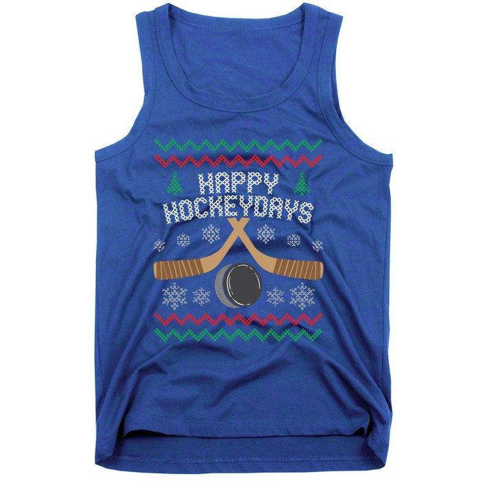 Happy Hockey Days Ugly Christmas Cool Gift Cool Gift Tank Top