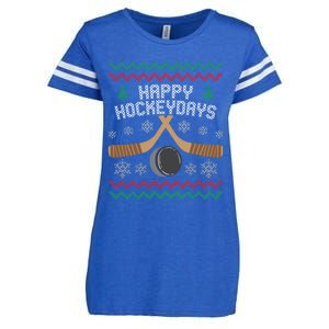 Happy Hockey Days Ugly Christmas Cool Gift Cool Gift Enza Ladies Jersey Football T-Shirt