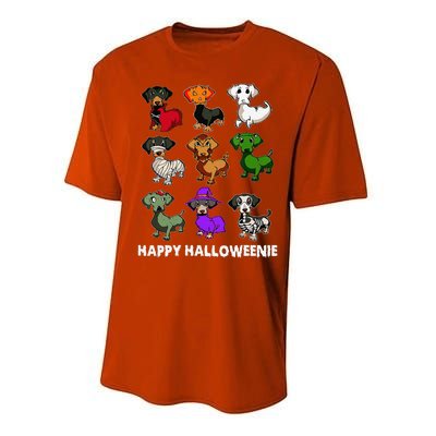 Happy Halloweenie Dachshund Dachshund Halloween Gift Performance Sprint T-Shirt