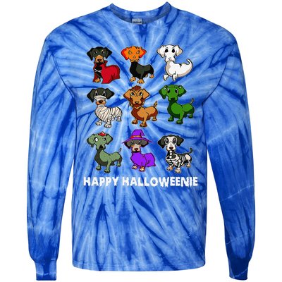 Happy Halloweenie Dachshund Dachshund Halloween Gift Tie-Dye Long Sleeve Shirt