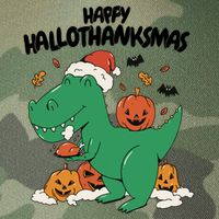 Happy Hallothanksmas Dinosaur Holiday Legacy Tie Dye Trucker Hat