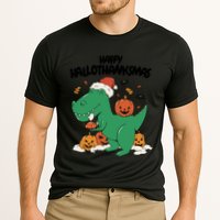 Happy Hallothanksmas Dinosaur Holiday Cooling Performance Crew T-Shirt