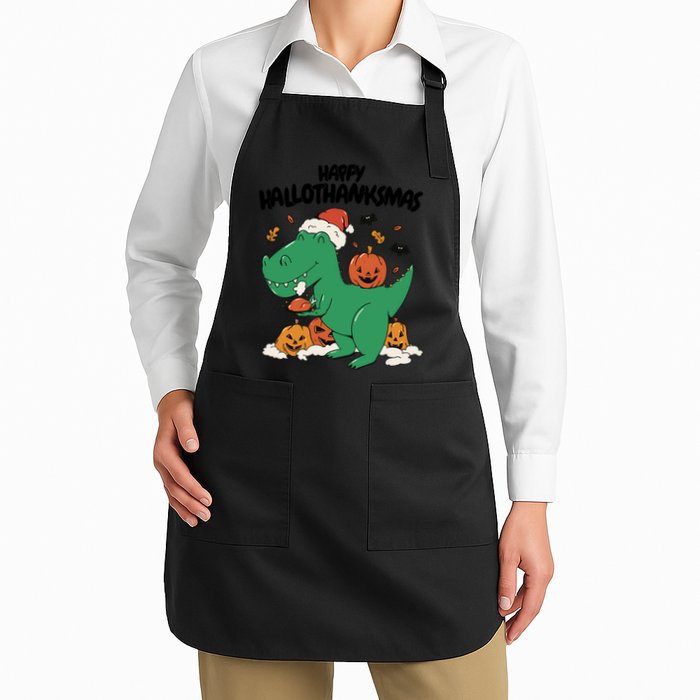 Happy Hallothanksmas Dinosaur Holiday Apron