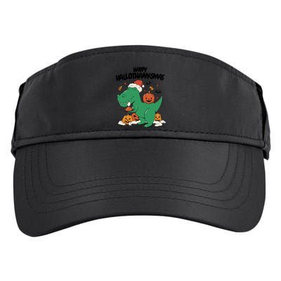 Happy Hallothanksmas Dinosaur Holiday Adult Drive Performance Visor
