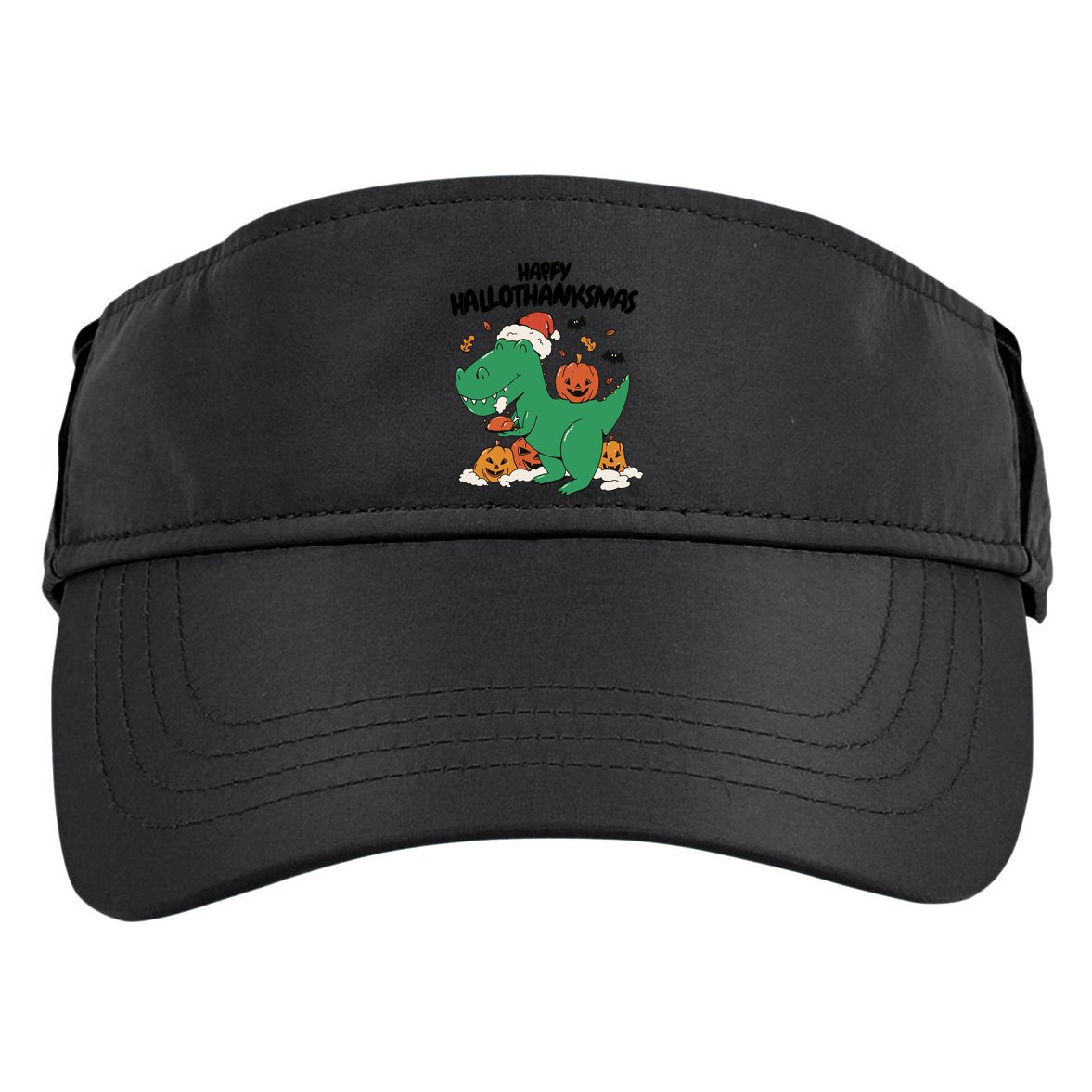Happy Hallothanksmas Dinosaur Holiday Adult Drive Performance Visor