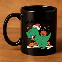 Happy Hallothanksmas Dinosaur Holiday 11oz C Handle Ceramic Mug