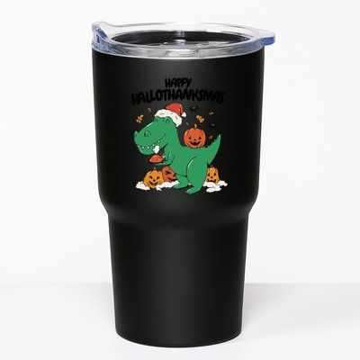 Happy Hallothanksmas Dinosaur Holiday Tumbler