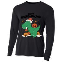 Happy Hallothanksmas Dinosaur Holiday Cooling Performance Long Sleeve Crew