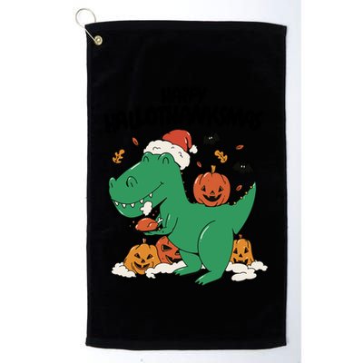 Happy Hallothanksmas Dinosaur Holiday Golf Towel