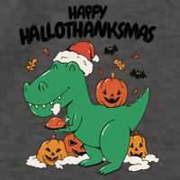 Happy Hallothanksmas Dinosaur Holiday Vector Backpack