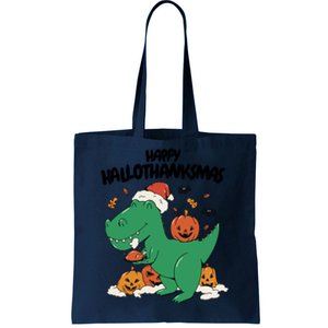 Happy Hallothanksmas Dinosaur Holiday Tote Bag