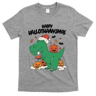 Happy Hallothanksmas Dinosaur Holiday T-Shirt