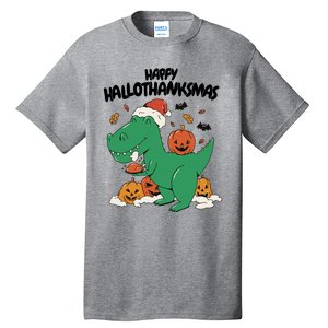 Happy Hallothanksmas Dinosaur Holiday Tall T-Shirt