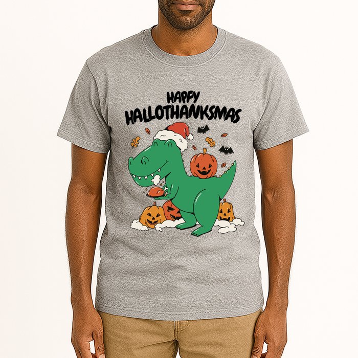 Happy Hallothanksmas Dinosaur Holiday Tall T-Shirt