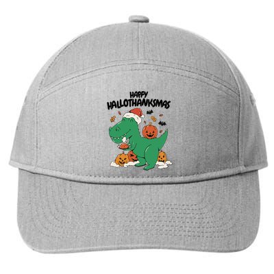 Happy Hallothanksmas Dinosaur Holiday 7-Panel Snapback Hat